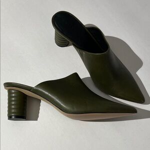 Sanctuary Swag Pointed Toe Mule in Olive Oil sz 10 heels shoes Nordstrom slip on